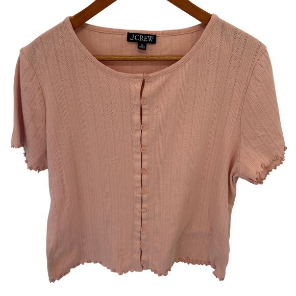 J. Crew Tops - J. CREW Pointelle short-sleeve knit cardigan in Blush // XL
